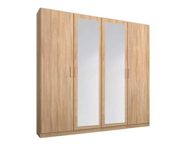 Rivera Hinged Mirrored 4 Door Wardrobe