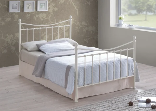 Alderley Metal bed frame Ivory