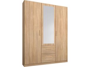 Rivera Hinged 3 Door Wardrobe w/ Mirror & Drawers