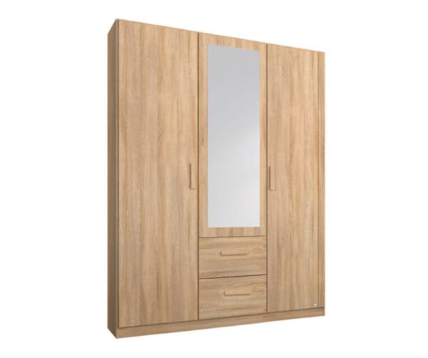 Rivera Hinged 3 Door Wardrobe w/ Mirror & Drawers