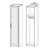 Rivera Single Door Mirrored Wardrobe