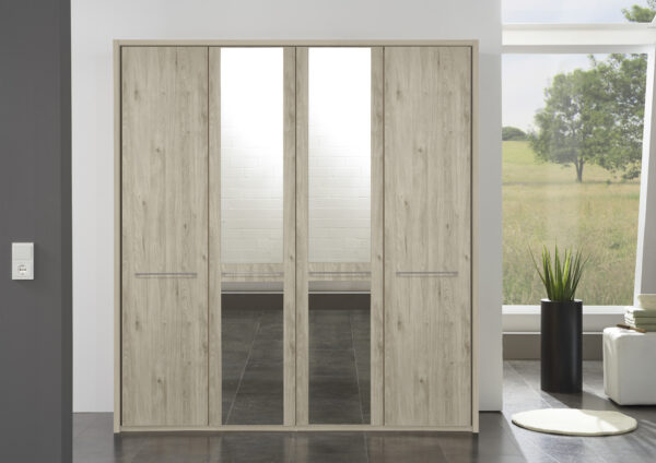 Dakar 2 Wooden and Mirrored Wardrobe