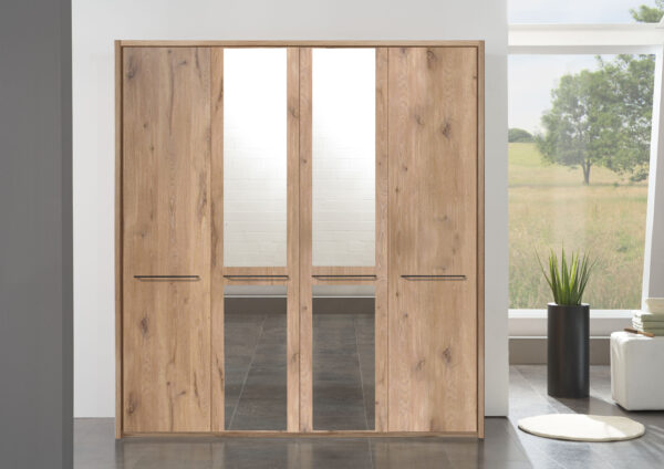 Dakar 2 Wooden and Mirrored Wardrobe