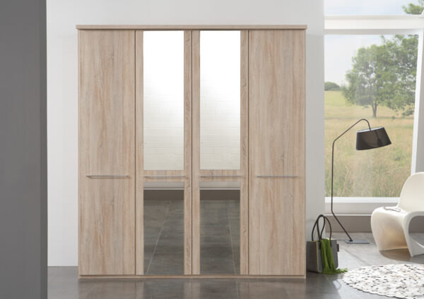 Dakar 2 Wooden and Mirrored Wardrobe
