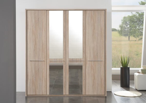 Dakar 2 Wooden and Mirrored Wardrobe
