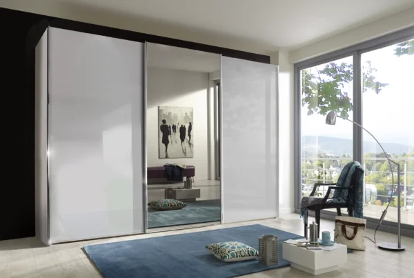 Miami Plus Glass and Mirrored Wardrobe