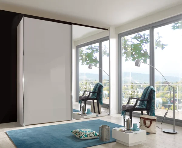 Miami Plus Wooden and Mirrored Wardrobe