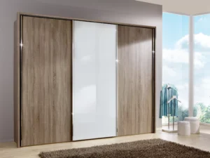 Miami Plus Wooden and Mirrored Wardrobe