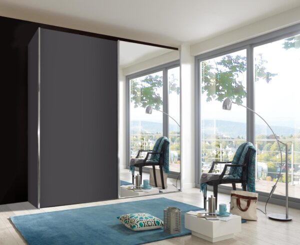 Miami Plus Glass and Mirrored Wardrobe