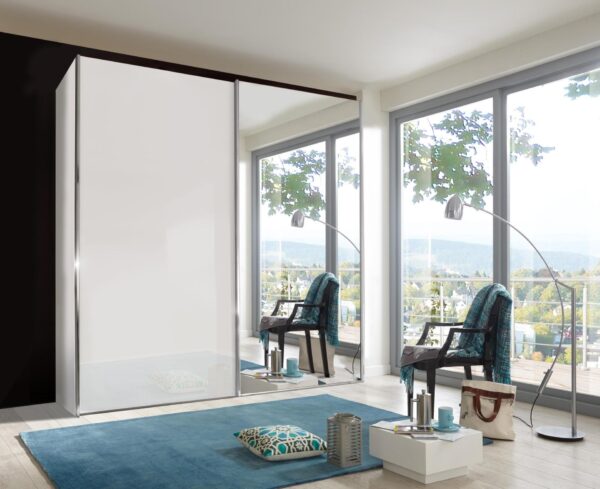 Miami Plus Glass and Mirrored Wardrobe