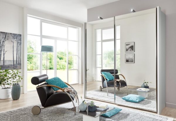 Miami Plus Glass and Mirrored Wardrobe