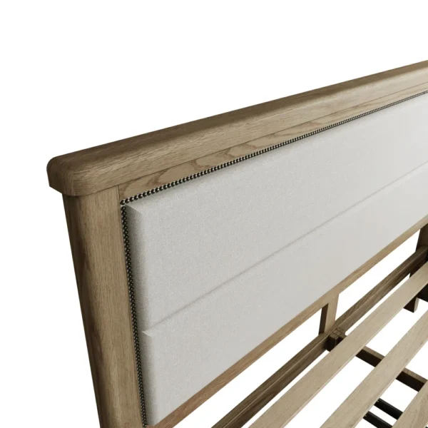 Horton Upholstered Oak Bed Frame with End Drawers