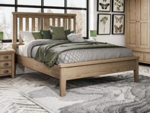 Horton Slatted Headboard Oak Bed Frame