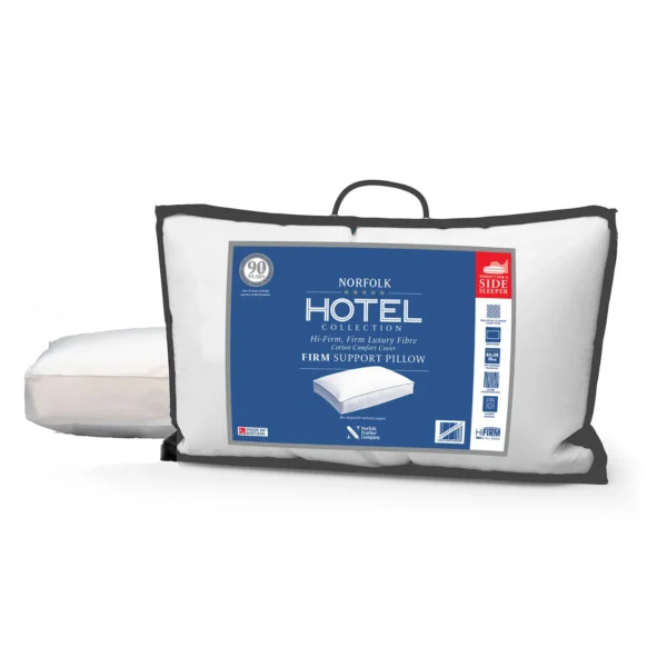 Side Sleeper Pillow Deep 10cm Hi-Firm Hollowfibre Norfolk 5* Hotel Collection